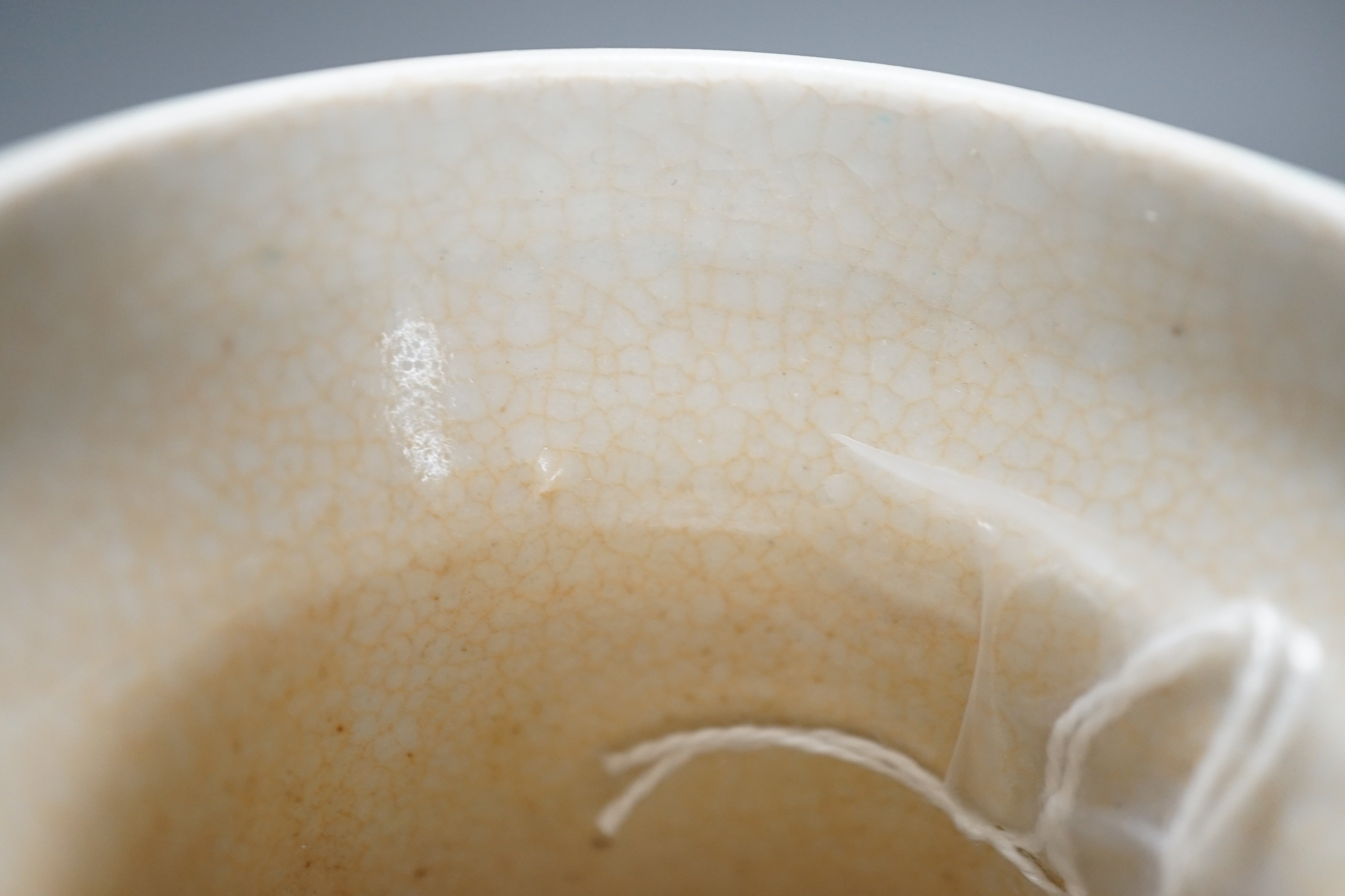 A Chinese turquoise glazed vase 22cm, with a fine crackle to the exterior glaze
